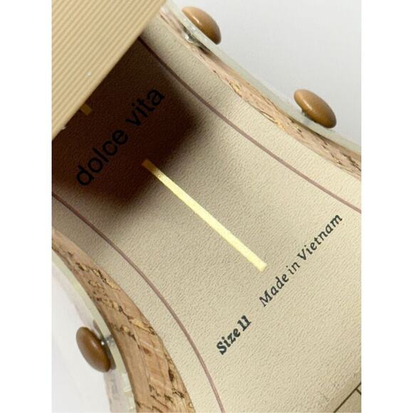 Dolce Vita Sandals Womens Size 11 Crystal Vinyl Slip On Platform New - Picture 8 of 10